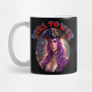 Girl,power, violet eyed pirate lady captain Mug